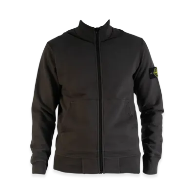 Stone Island 64320 Cotton Fleece Garment Dyed Full Zip Sweatshirt - 22FW "Dark Grey"