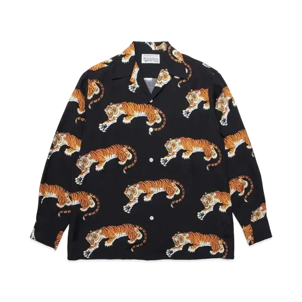 WACKO MARIA x TIM LEHI HAWAIIAN L/S SHIRT 20SS "Black"
