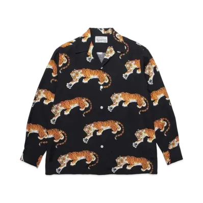 WACKO MARIA x TIM LEHI HAWAIIAN L/S SHIRT 20SS "Black"