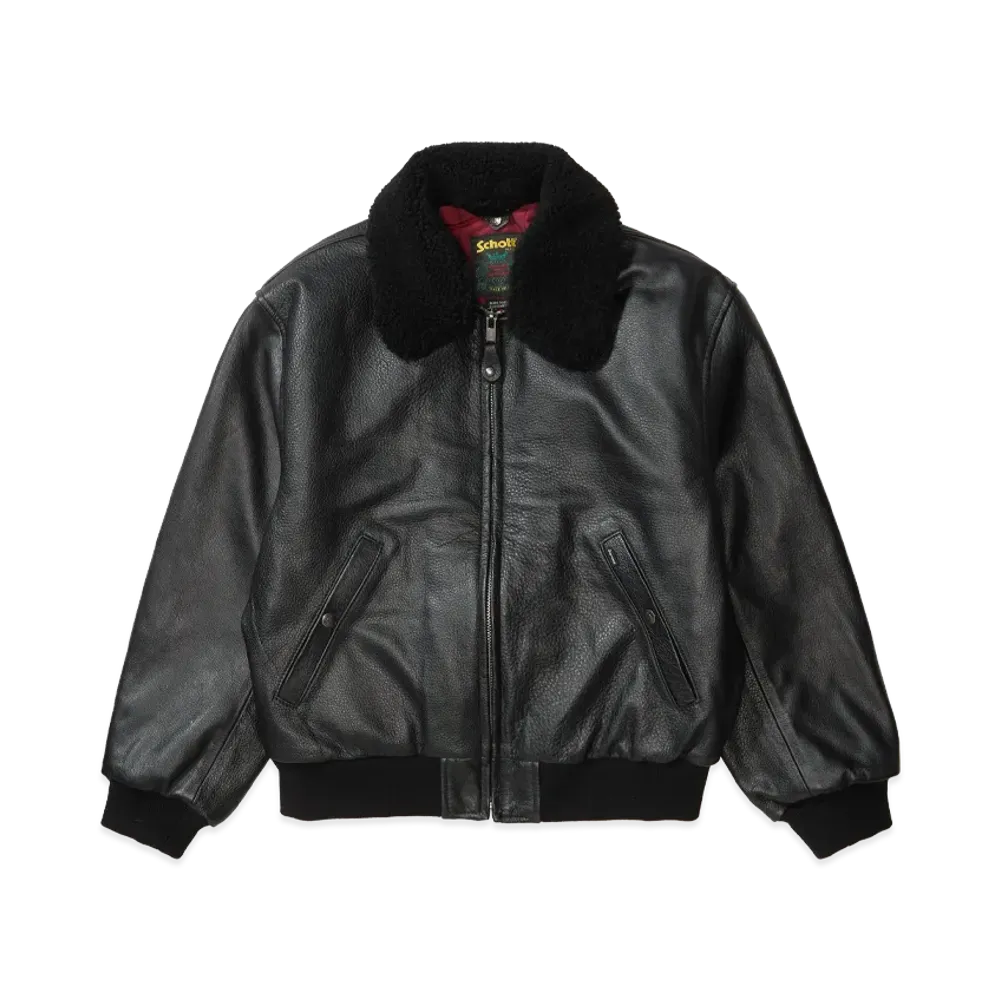 Supreme x Schott Shearling Collar Bomber Jacket "Black"