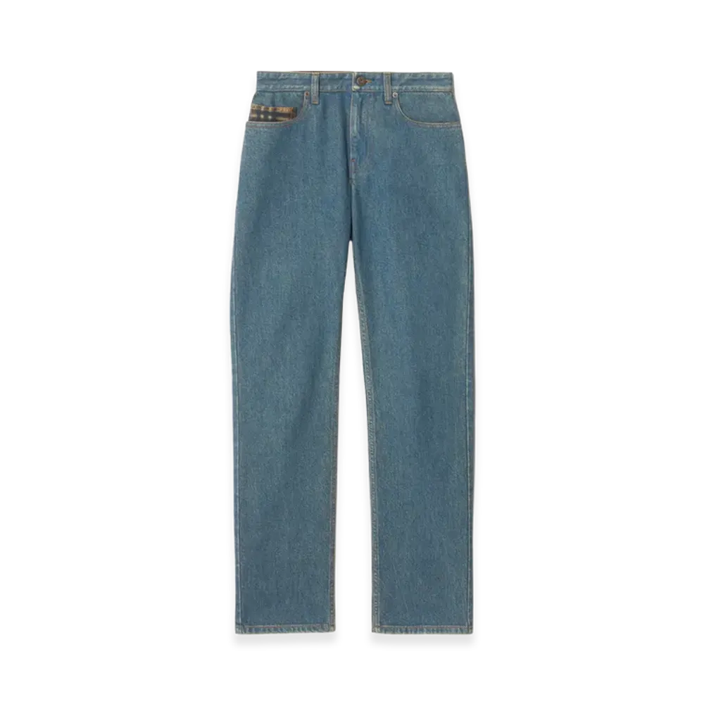 Burberry Women's Mid-rise Straight Jeans "Mid Blue"
