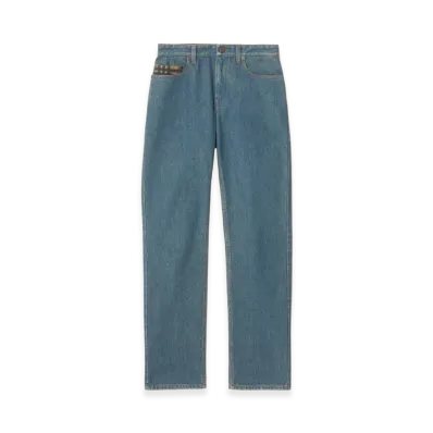 Burberry Women's Mid-rise Straight Jeans "Mid Blue"