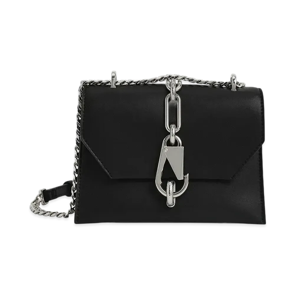 CHARLES & KEITH Metallic Accent Turnlock Crossbody Bag "Black"