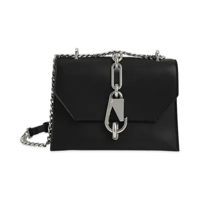 CHARLES & KEITH Metallic Accent Turnlock Crossbody Bag "Black"