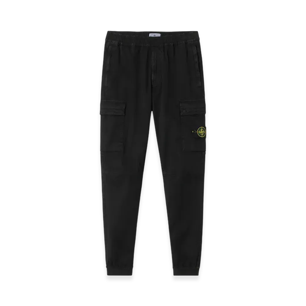 Stone Island 3100033 Stretch Organic Broken Twill Cotton Old Effect "Black"