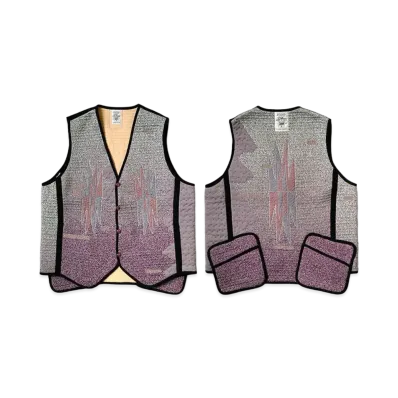 KAPITAL 3D Knit Hyper Chimayo Vest "Silver"