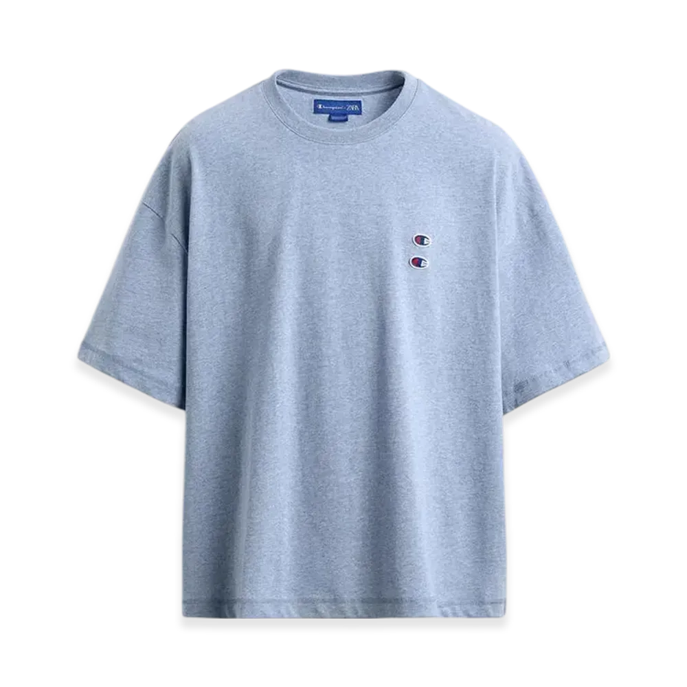 ZARA x CHAMPION Patch T-Shirt "Blue Marl"