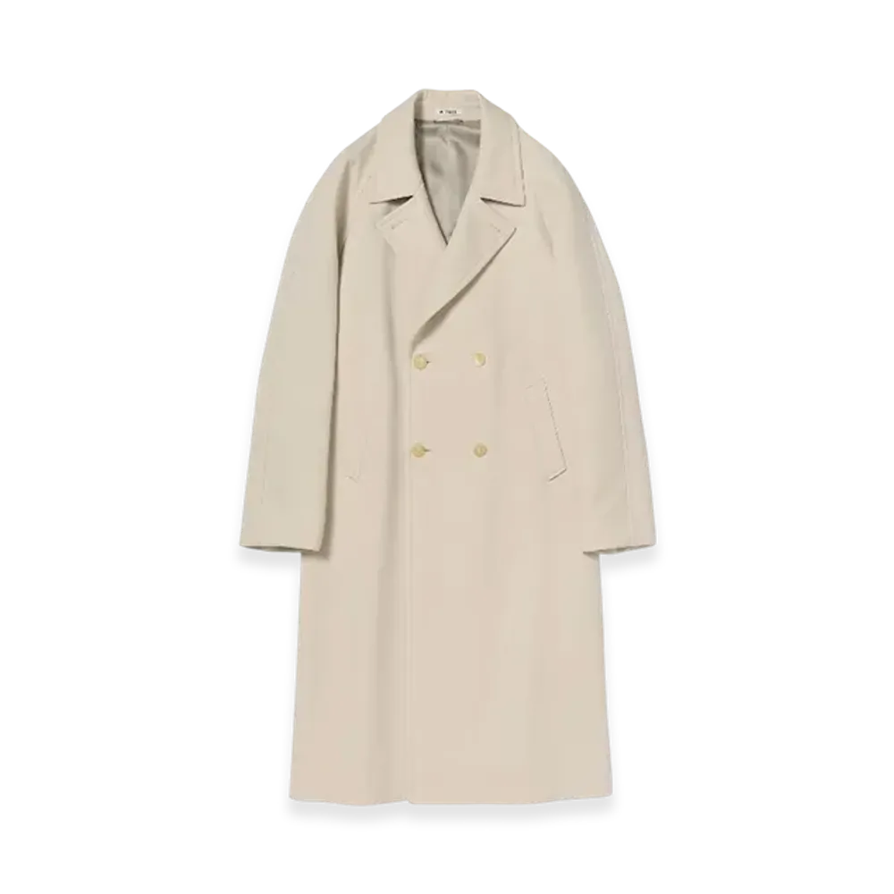 AURALEE Twisted Double Cloth Coat "Cream Beige"