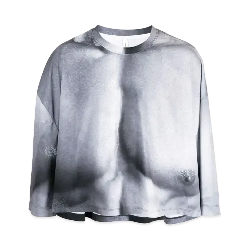 doublet Gather Print Long T-shirt "Black White"