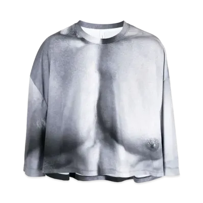 doublet Gather Print Long T-shirt "Black White"