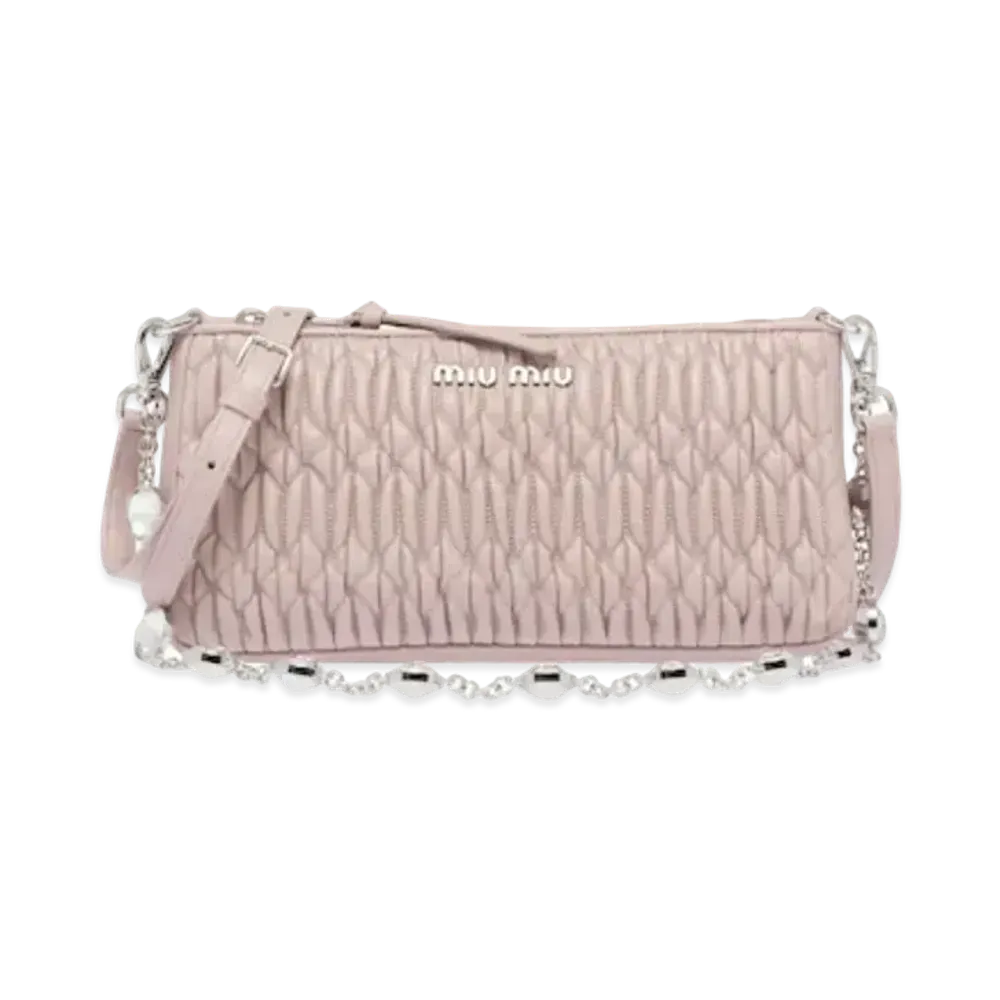 MIU MIU Nappa Crystal Shoulder Bag "Opal"
