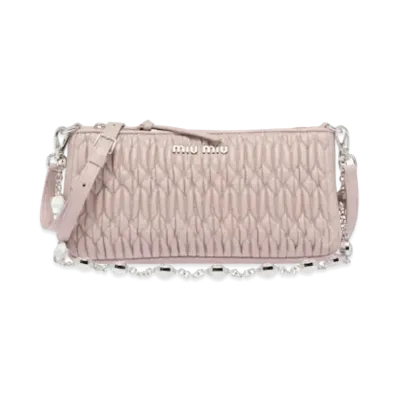 MIU MIU Nappa Crystal Shoulder Bag "Opal"
