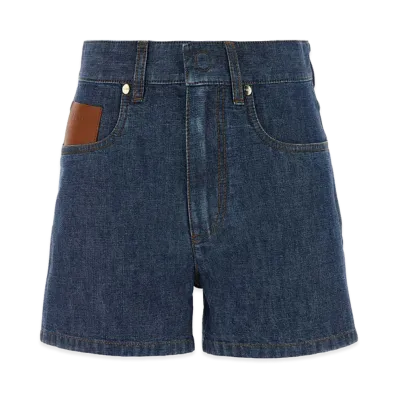 FENDI Women's Chambray Denim Shorts "Blue"