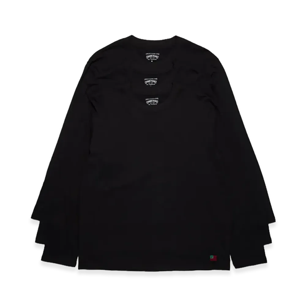 DENIM TEARS DT Flag 3-Pack Long Sleeve Tee "Black"