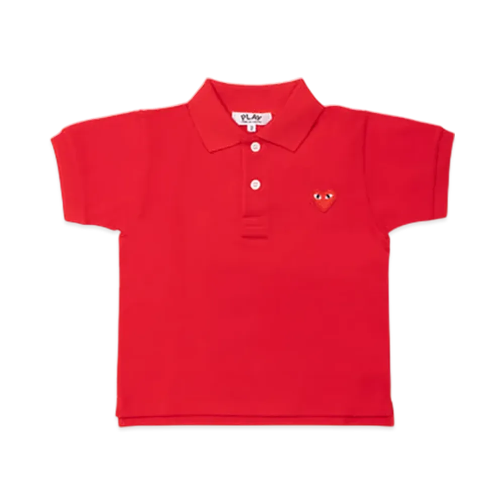 PLAY COMME des GARCONS Kids Polo Shirt With Red Emblem "Red"
