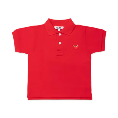 PLAY COMME des GARCONS Kids Polo Shirt With Red Emblem "Red"