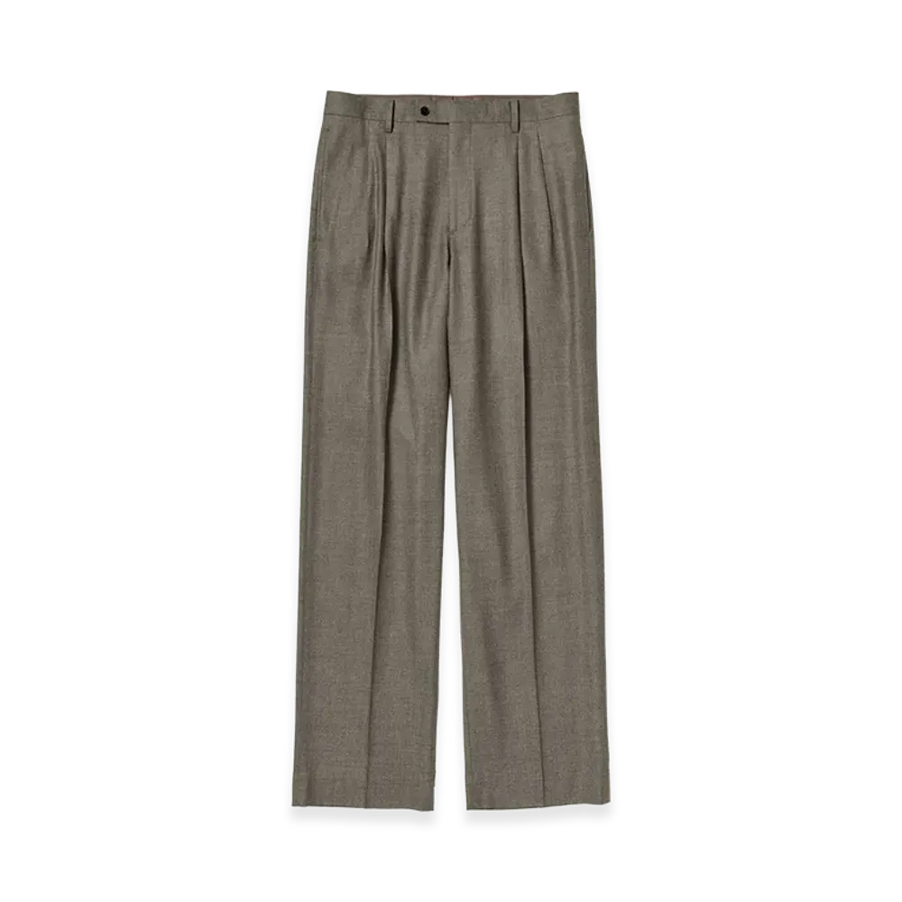AURALEE Super Light Wool Two-Tuck Slacks "Top Brown"