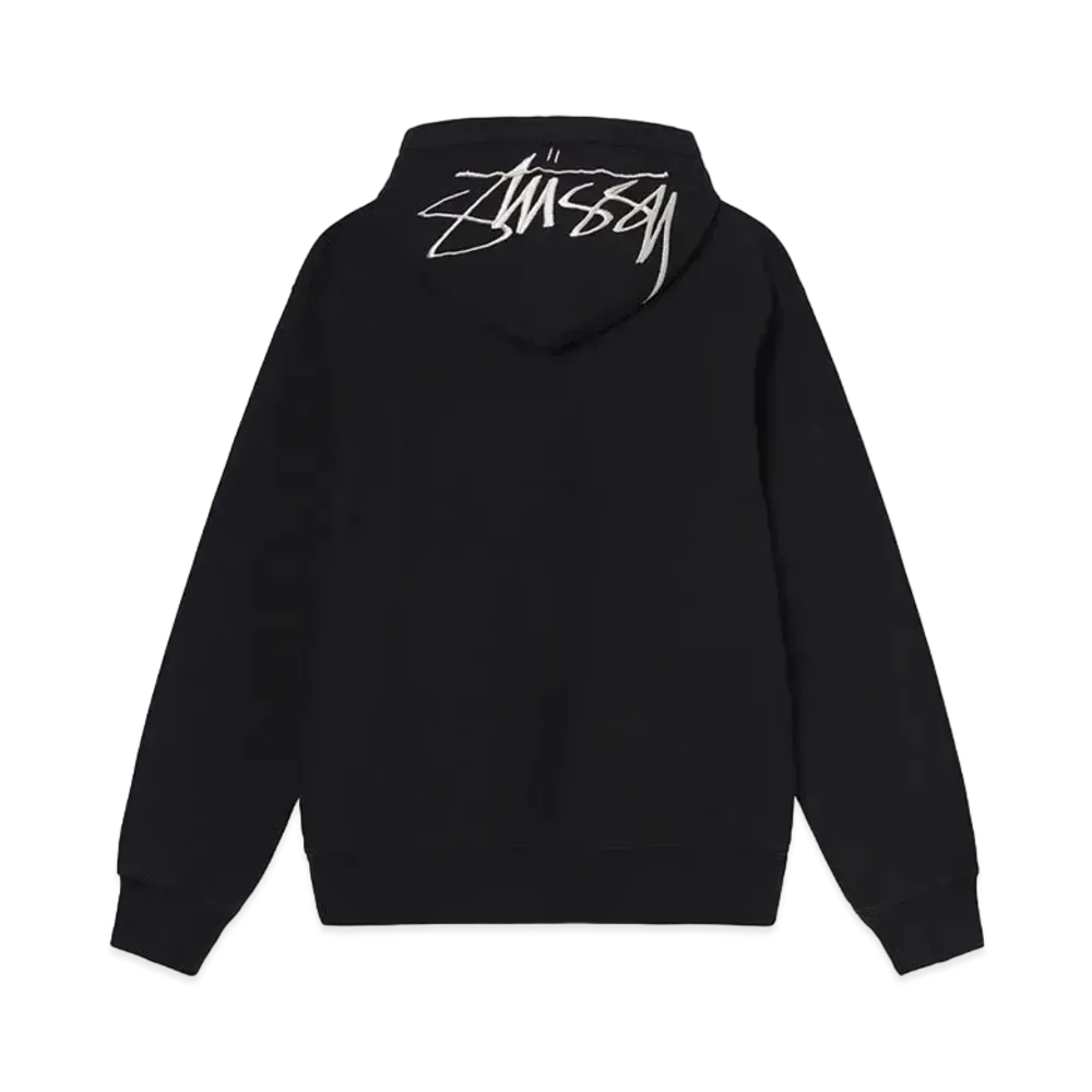 Stussy BACK HOOD EMBROIDERED HOODIE "Black"