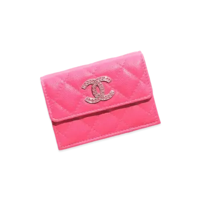CHANEL Small Flap Wallet Shiny Grained Calfskin "Fuchsia"