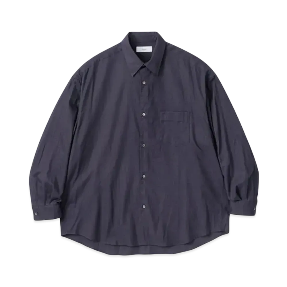 Graphpaper Cotton Cashmere L/S Oversized Regular Collar Shirt "Navy"