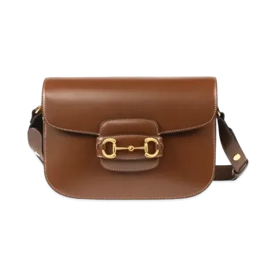 GUCCI Horsebit 1955 Shoulder Bag "Brown"