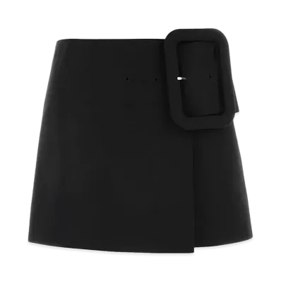 AMI PARIS Women's Wool Mini Skirt "Black"