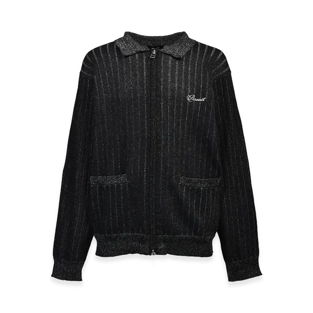 BREATH Script Logo Knit Zip Up Jacket "Black"