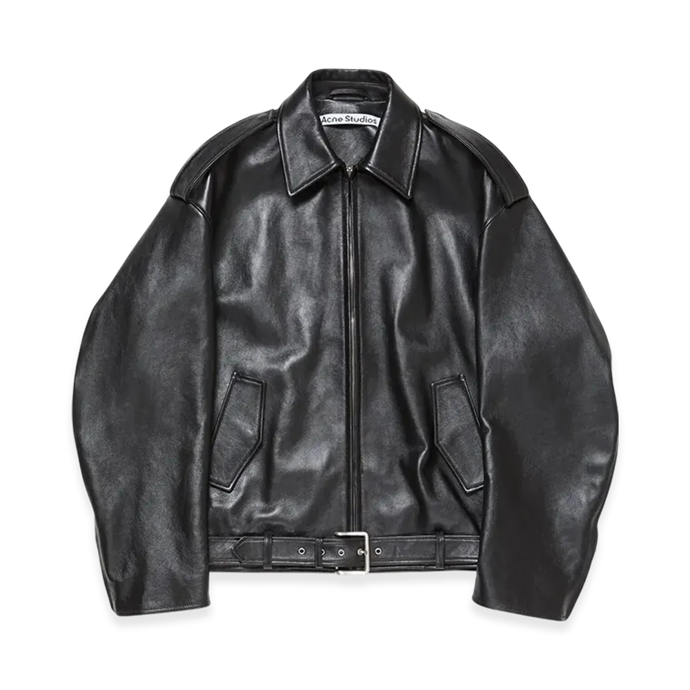Acne Studios Leather Biker Jacket "Black"
