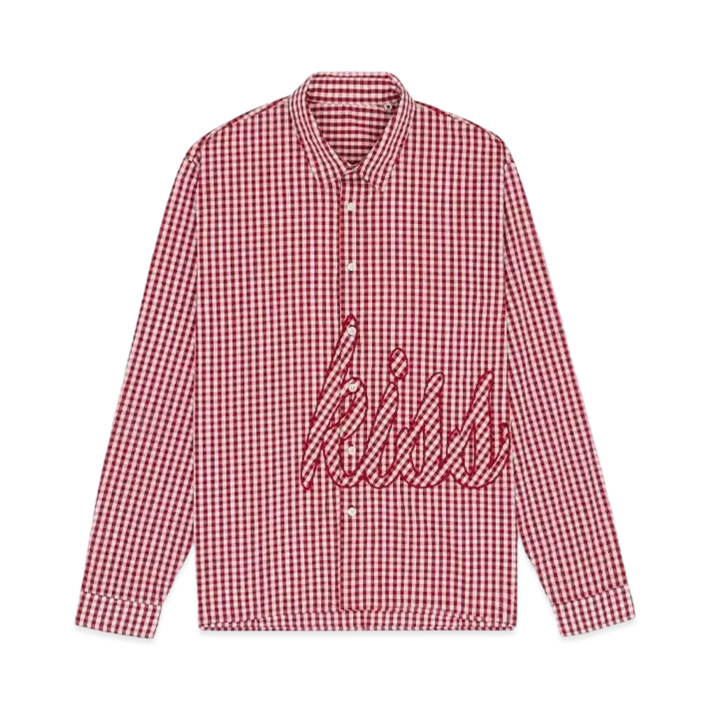 DENIM TEARS KMG Gingham Button Up "Red"