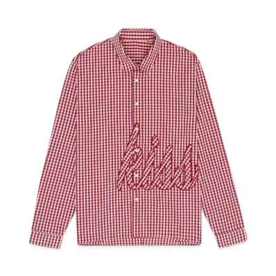 DENIM TEARS KMG Gingham Button Up "Red"