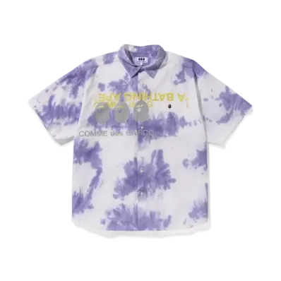 A BATHING APE x CDG OSAKA Tie Dye Loose Fit S/S Shirt "Purple"