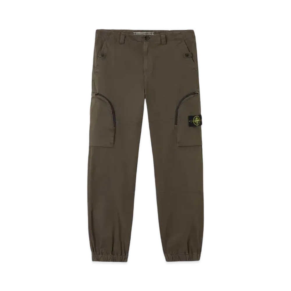 Stone Island 3100004 Stretch Organic Broken Twill Cotton Old Effect "Military Green"