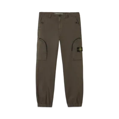 Stone Island 3100004 Stretch Organic Broken Twill Cotton Old Effect "Military Green"