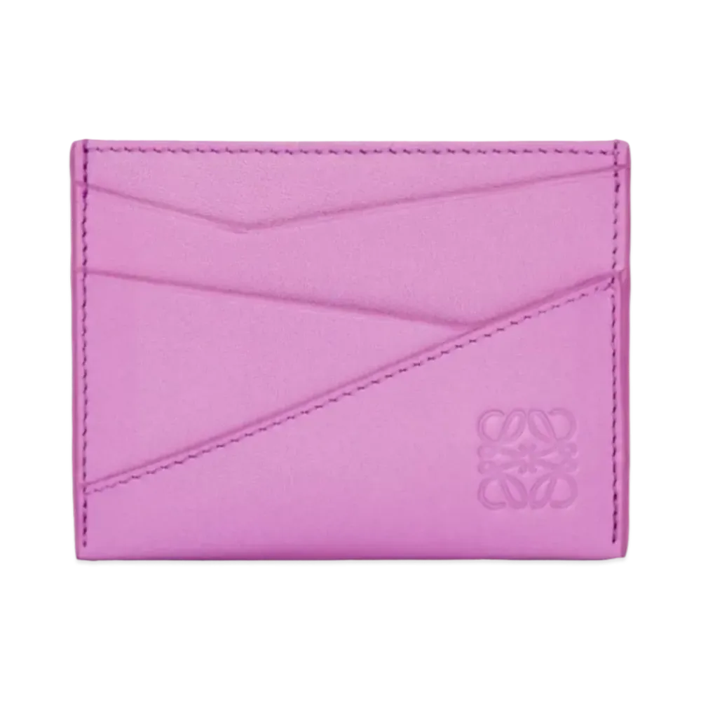 LOEWE Puzzle Plain Card Holder Classic Calf "Rock Rose"