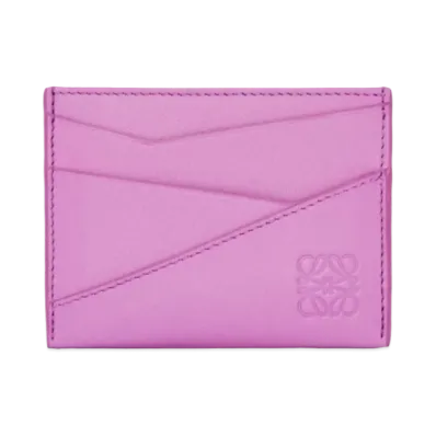 LOEWE Puzzle Plain Card Holder Classic Calf "Rock Rose"