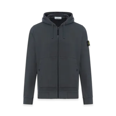 Stone Island 61620 Brushed Cotton Fleece Garment Dyed Full Zip Hooded Sweatshirt - 23FW "Lead"