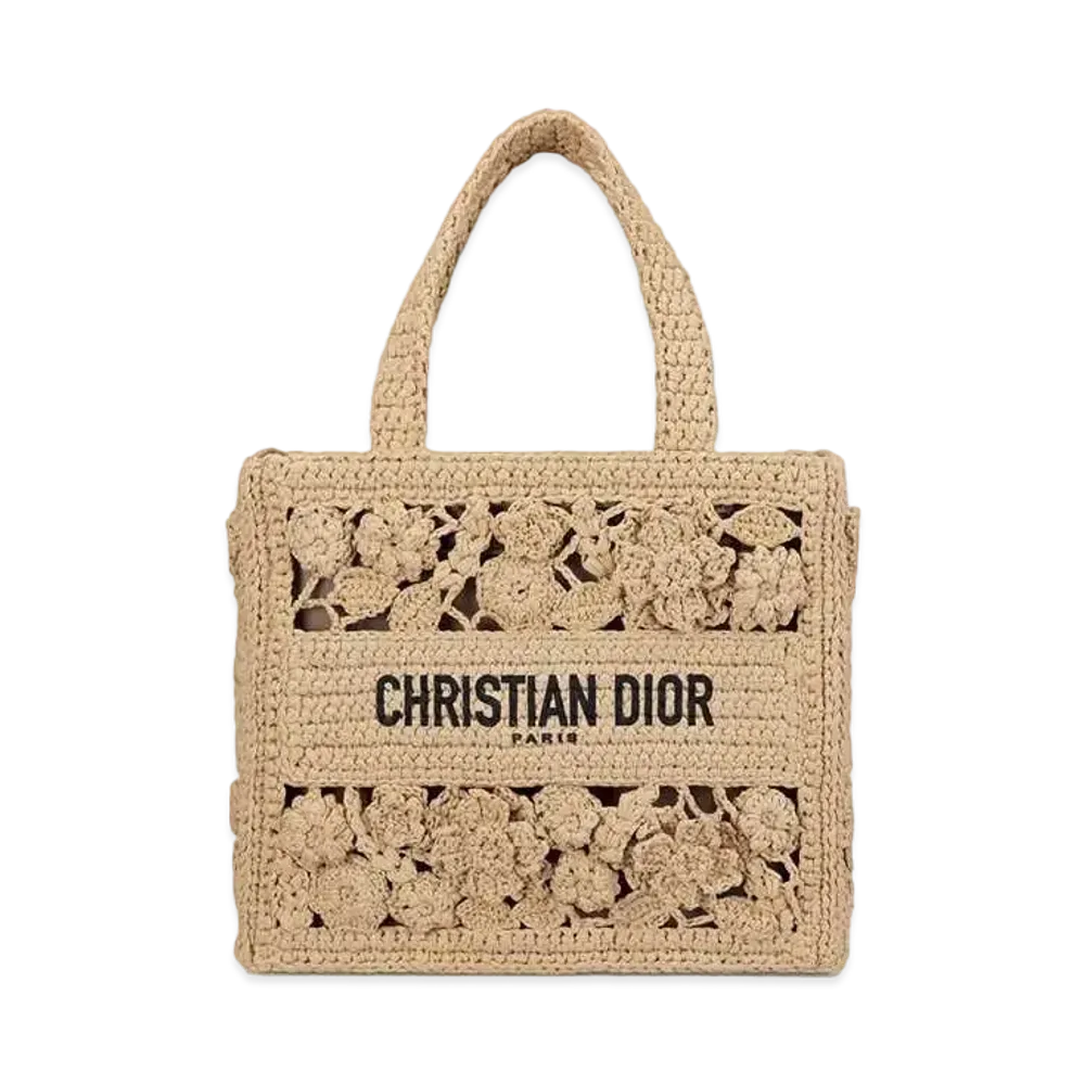 Dior Kleine Dior Book Tote Raffiabast in Naturfarbe "Natural"