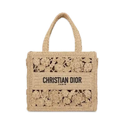Dior Kleine Dior Book Tote Raffiabast in Naturfarbe "Natural"