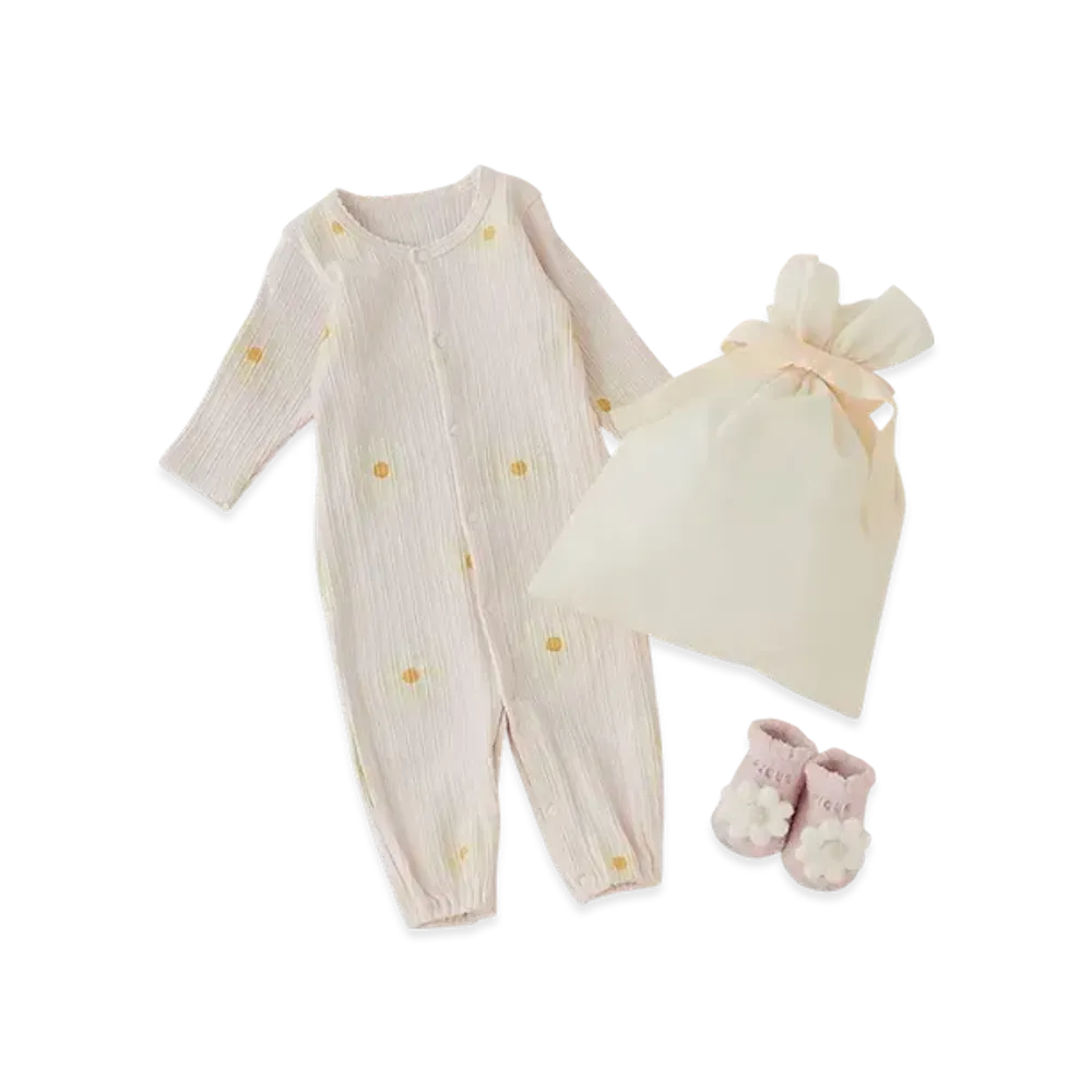 GELATO PIQUE Wrapped Baby Daisy Pattern 2Way Oar & Socks Set "Pink"