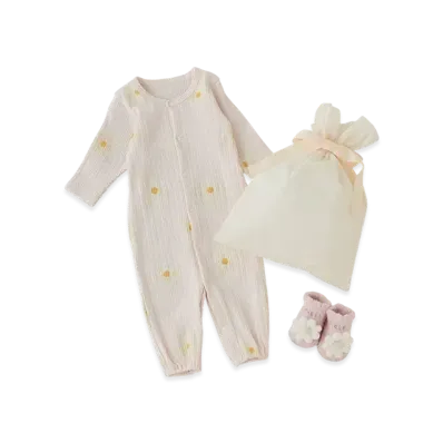 GELATO PIQUE Wrapped Baby Daisy Pattern 2Way Oar & Socks Set "Pink"