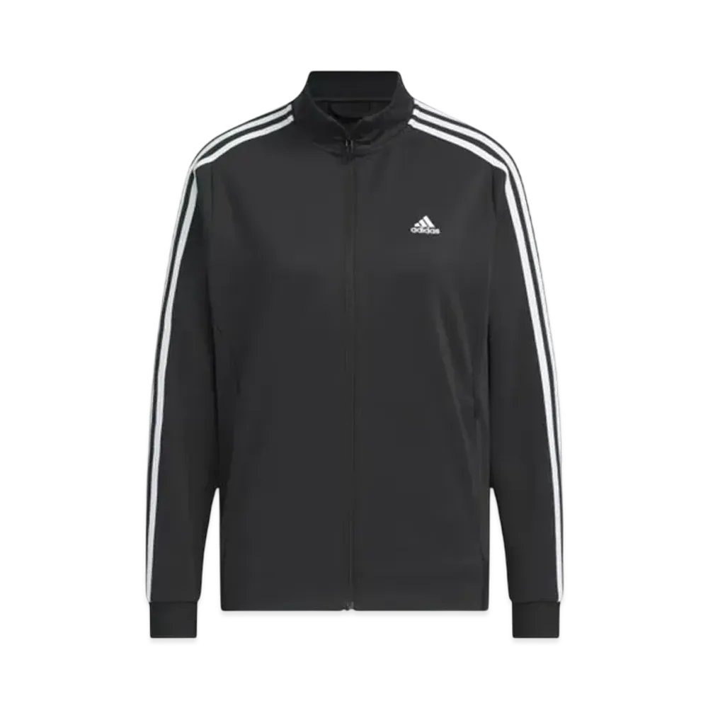 adidas 3 Stripes Loose Fit Double Knit Track Top "Black/White"