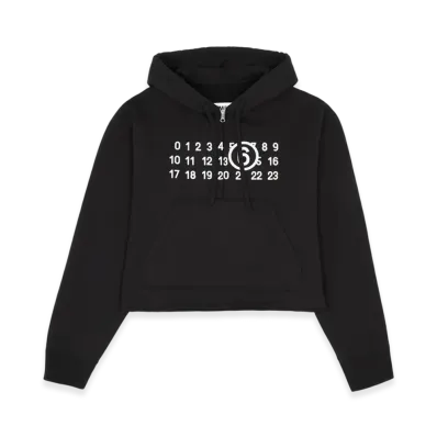 MM6 Maison Margiela Numeric Logo Zip Hooded Sweatshirt "Black"