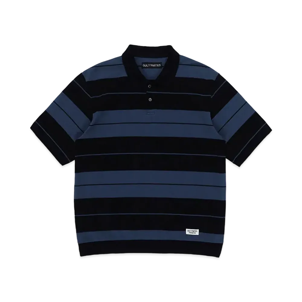 WACKO MARIA Striped Polo Shirt "Navy"