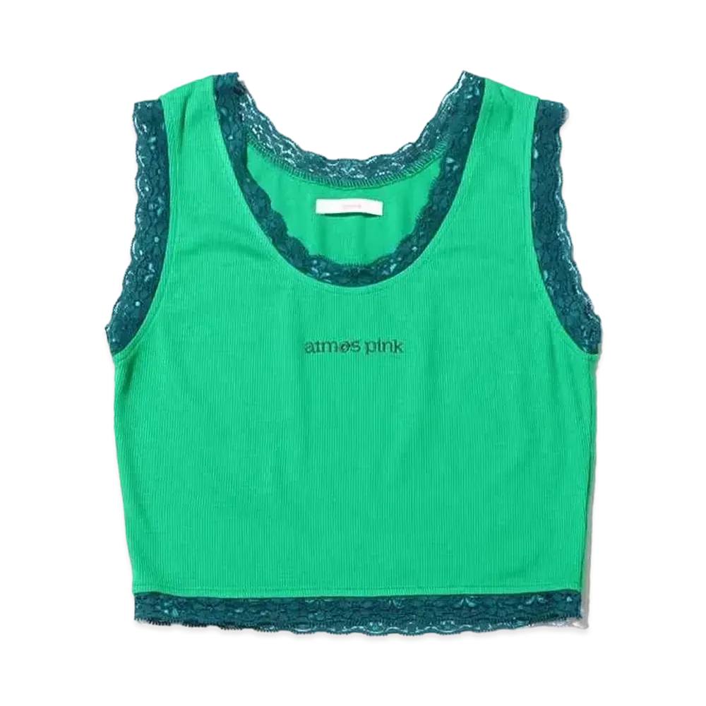 atmos pink High Lace Tank Top "Green"