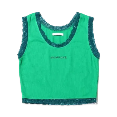 atmos pink High Lace Tank Top "Green"