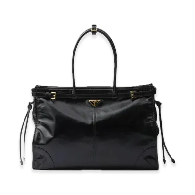 PRADA Bonnie Extra-Large Leather Handbag "Black"