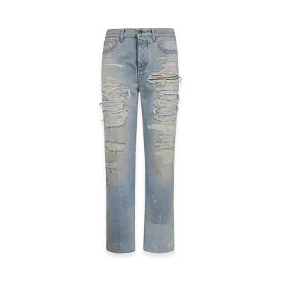 AMIRI Repaired Boot Cut Jeans "Blue"
