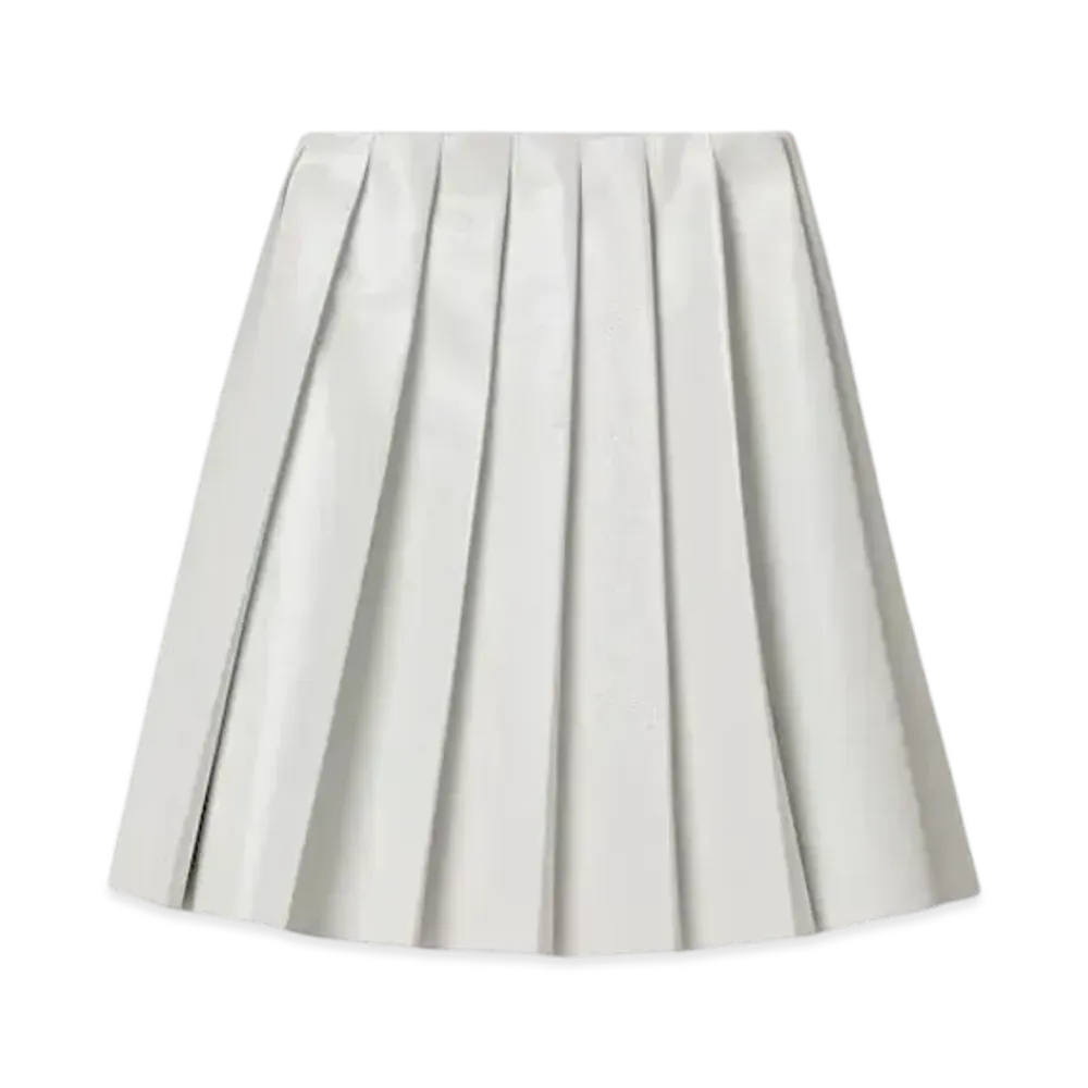 MIUMIU Women's Pleated Naplak Skirt "White"