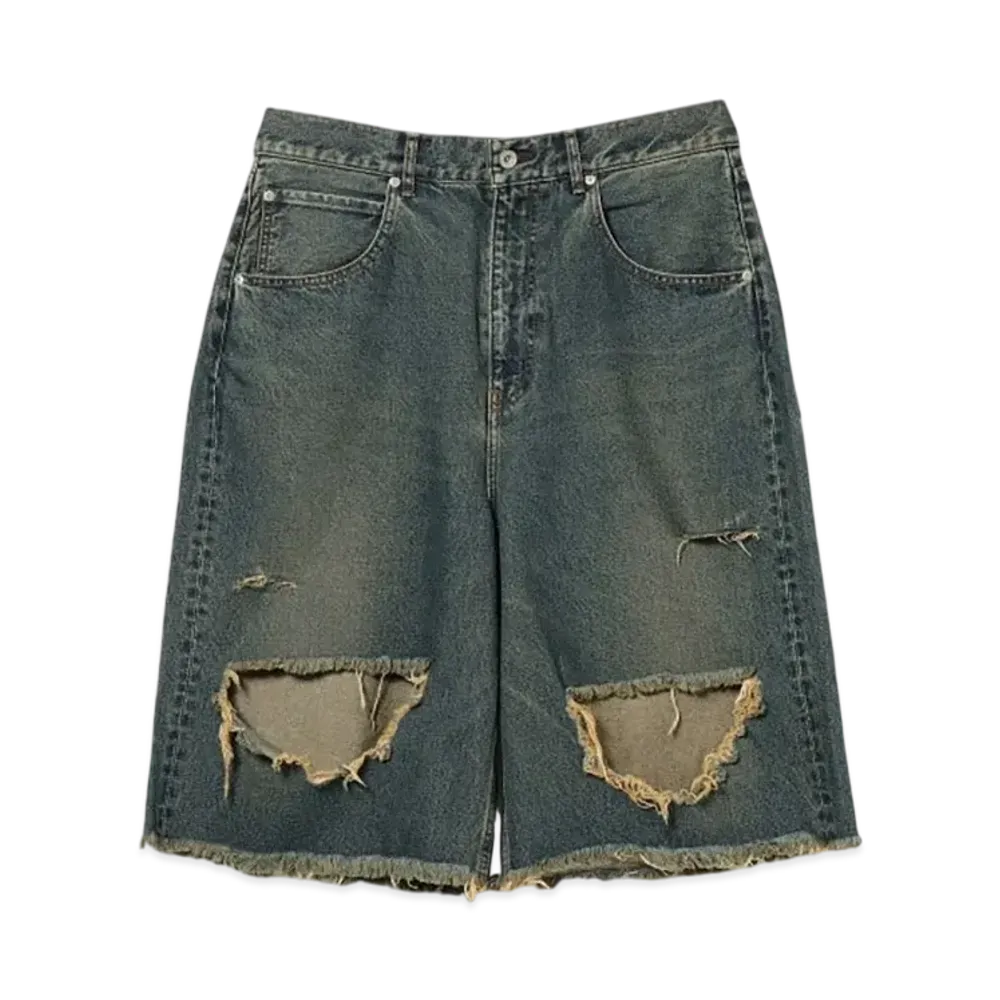 BEAMS FUTURE ARCHIVE Crush Denim Shorts "DurtyUsed"
