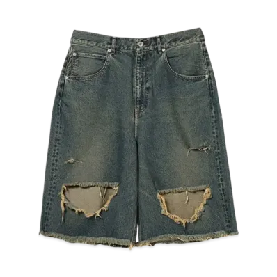 BEAMS FUTURE ARCHIVE Crush Denim Shorts "DurtyUsed"